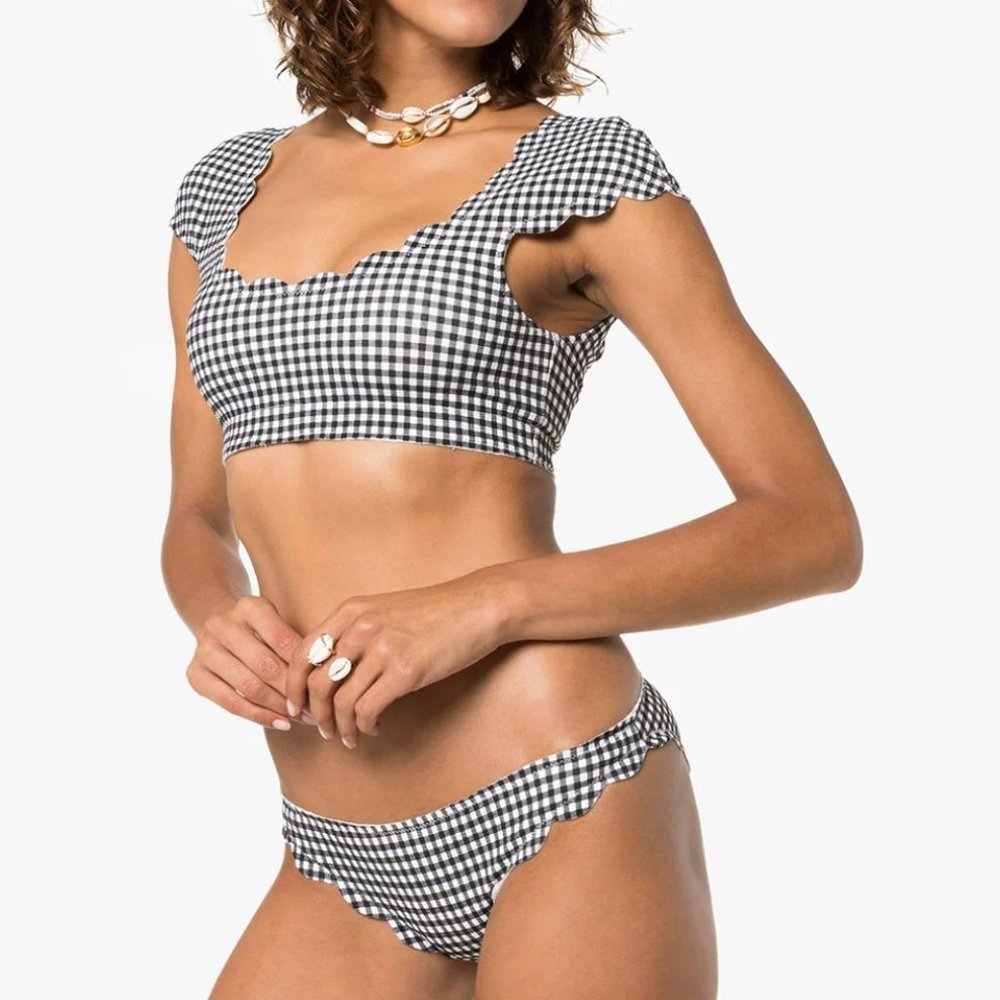 Marysia scalloped gingham bikini